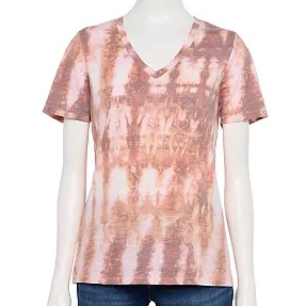 Sonoma V-neck Short Sleeve Tye Dye T Shirt
